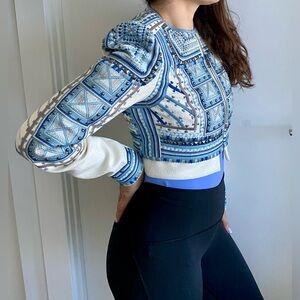 BCBG Runway embellished/studded crop jacket NWT size XXS